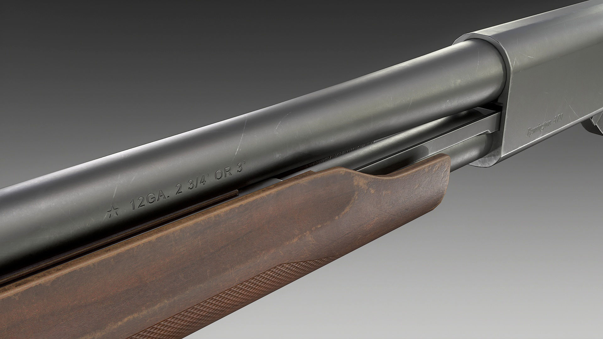 Remington 870 Shotgun Low-poly 3D model_15