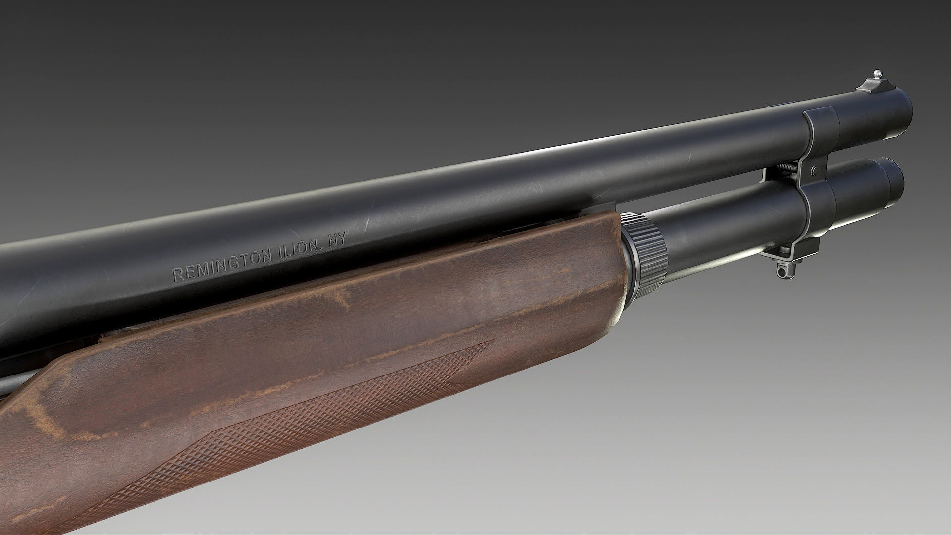 Remington 870 Shotgun Low-poly 3D model_14
