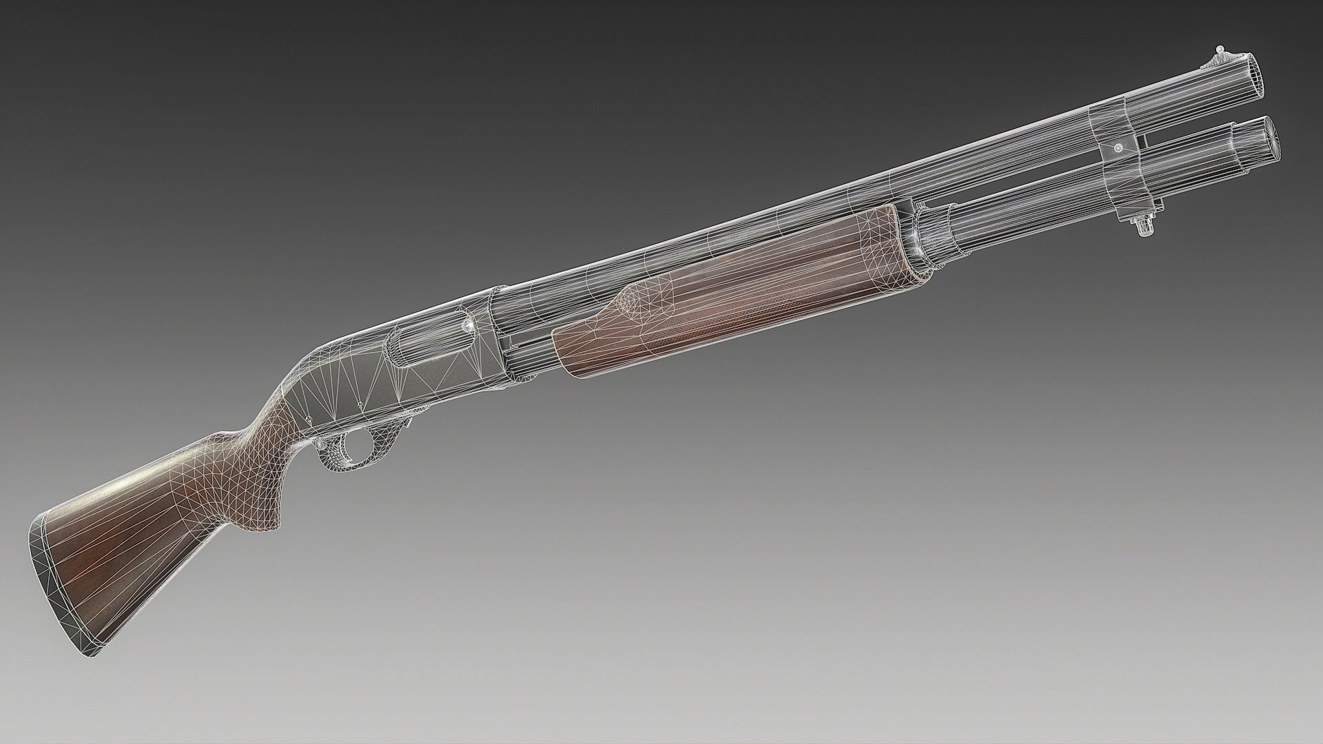 Remington 870 Shotgun Low-poly 3D model_22