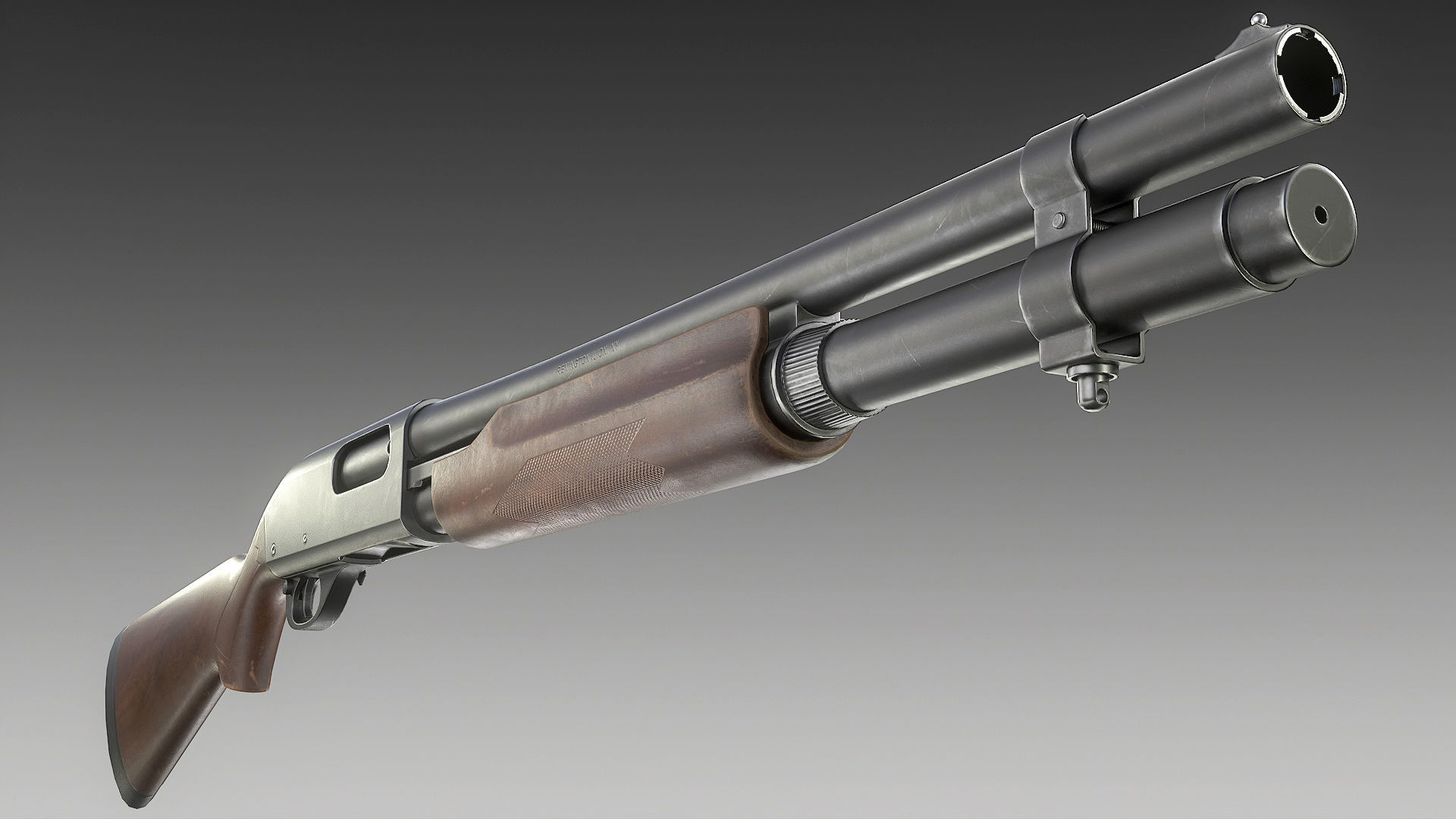 Remington 870 Shotgun Low-poly 3D model_12