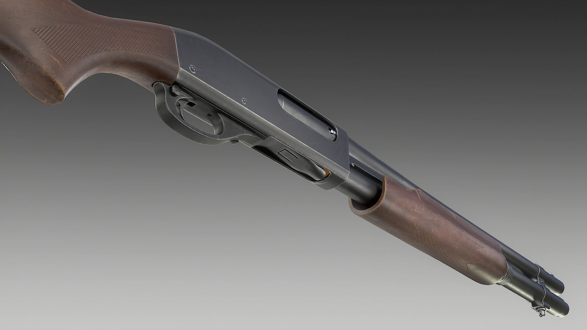 Remington 870 Shotgun Low-poly 3D model_7