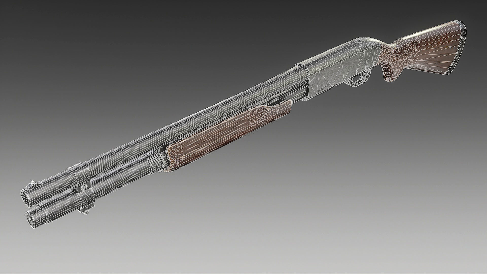 Remington 870 Shotgun Low-poly 3D model_23