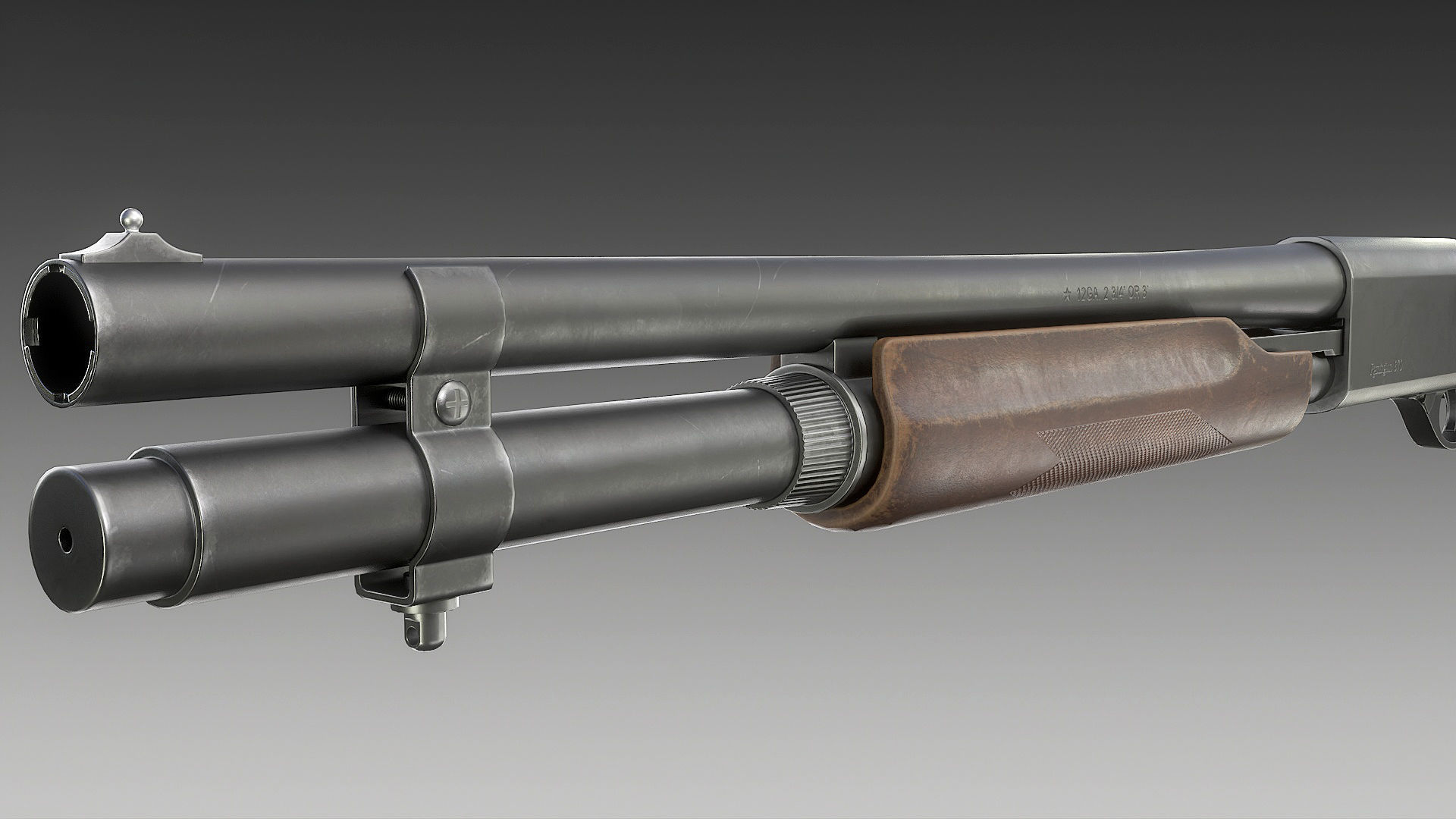 Remington 870 Shotgun Low-poly 3D model_19