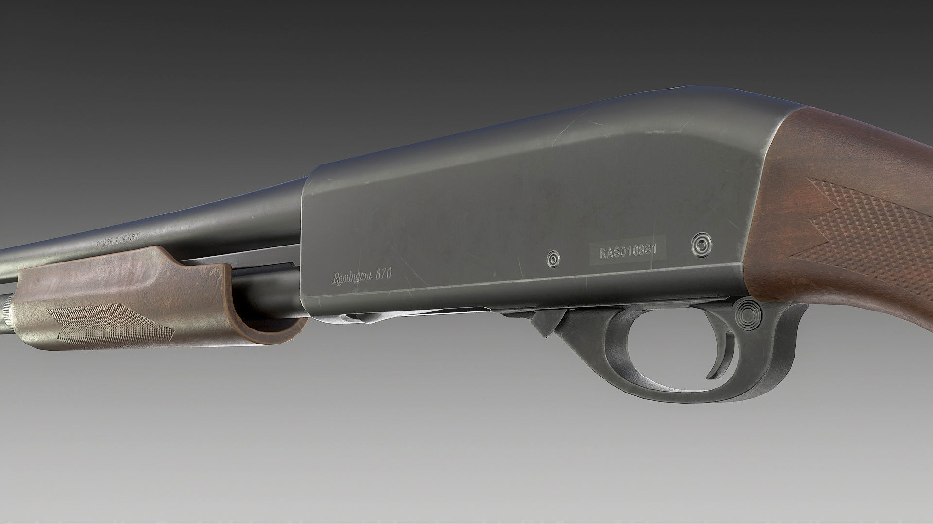 Remington 870 Shotgun Low-poly 3D model_11