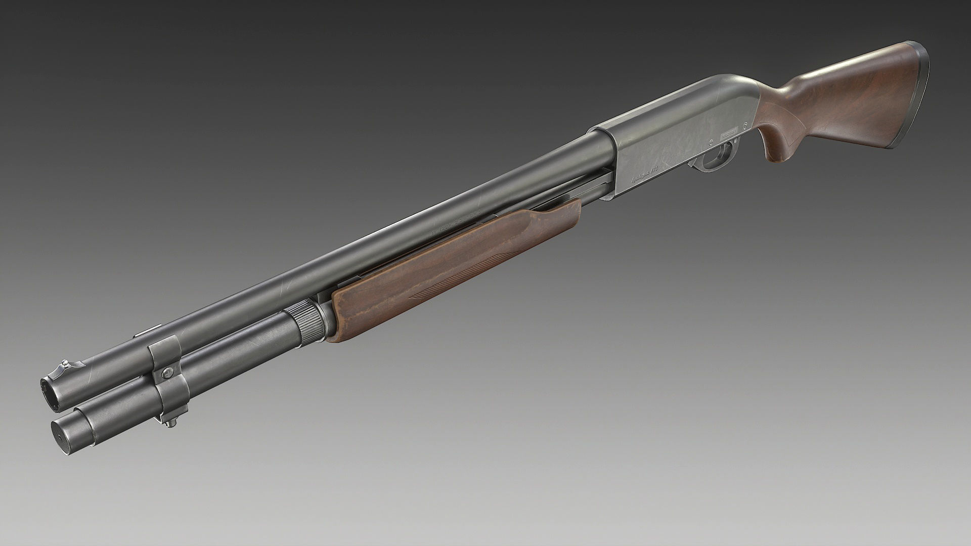 Remington 870 Shotgun Low-poly 3D model_2