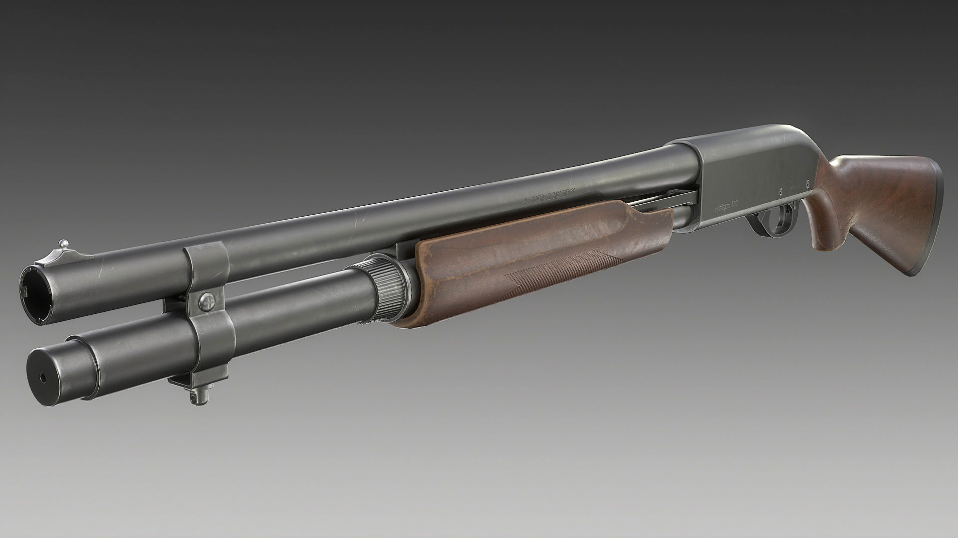 Remington 870 Shotgun Low-poly 3D model_5