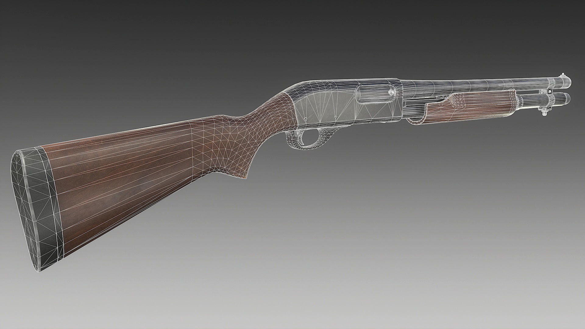 Remington 870 Shotgun Low-poly 3D model_26
