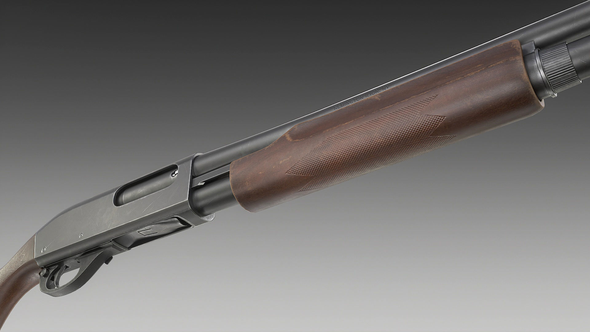 Remington 870 Shotgun Low-poly 3D model_16