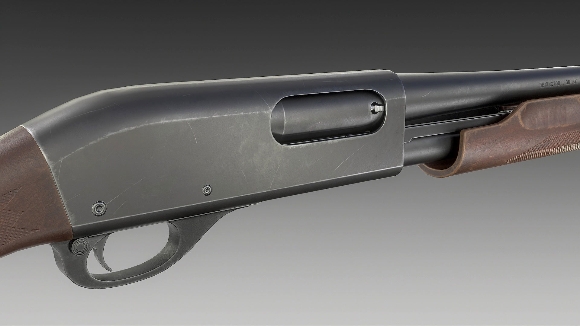 Remington 870 Shotgun Low-poly 3D model_6