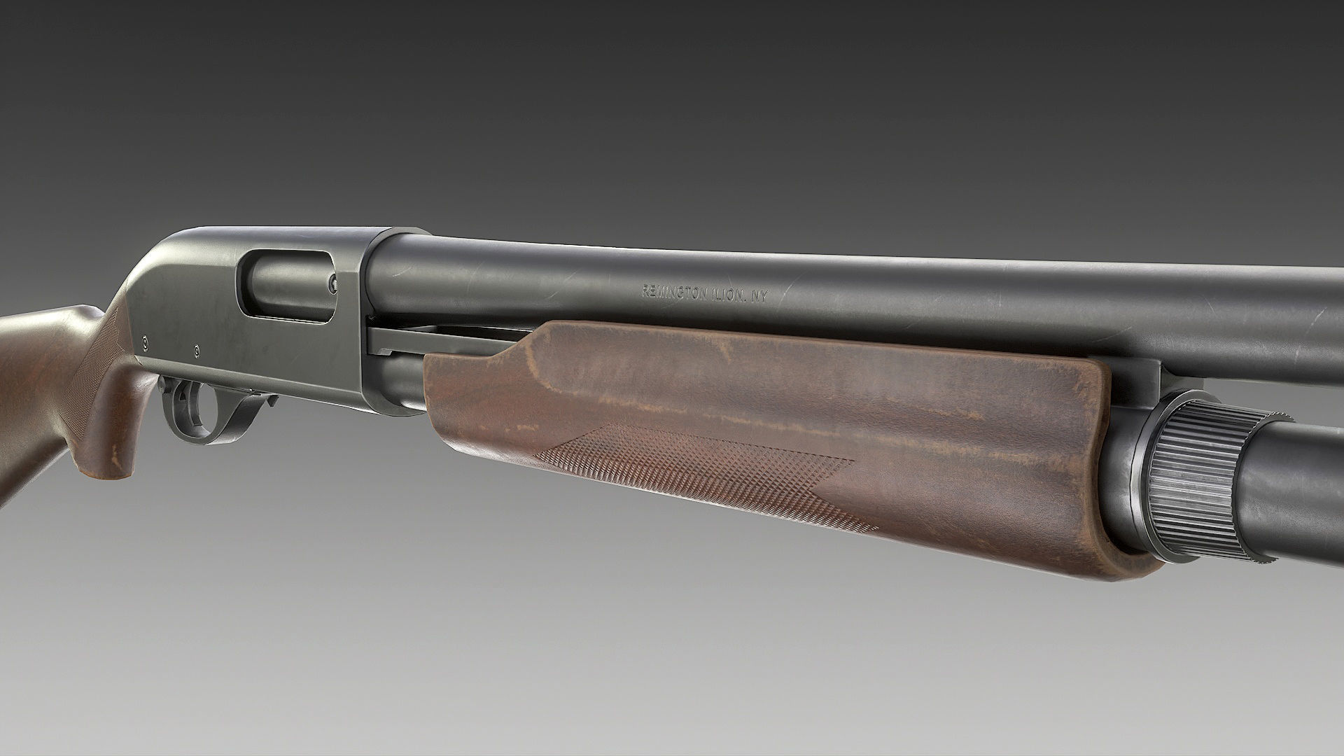 Remington 870 Shotgun Low-poly 3D model_8