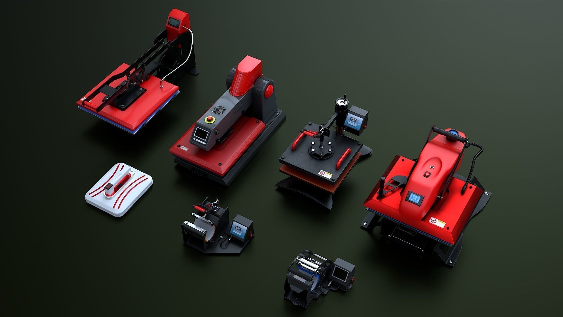 Sublimation Heat Press Machine Bundle 3D Model Collection_13