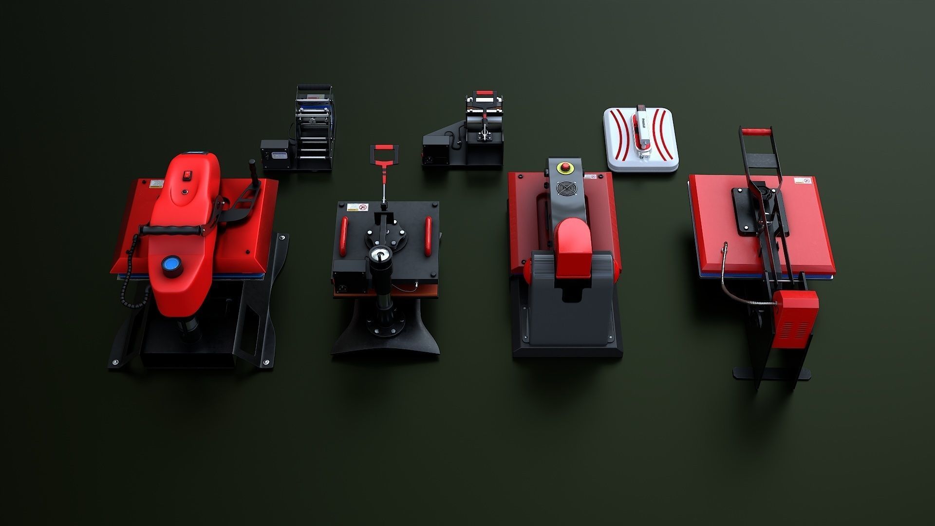 Sublimation Heat Press Machine Bundle 3D Model Collection_24