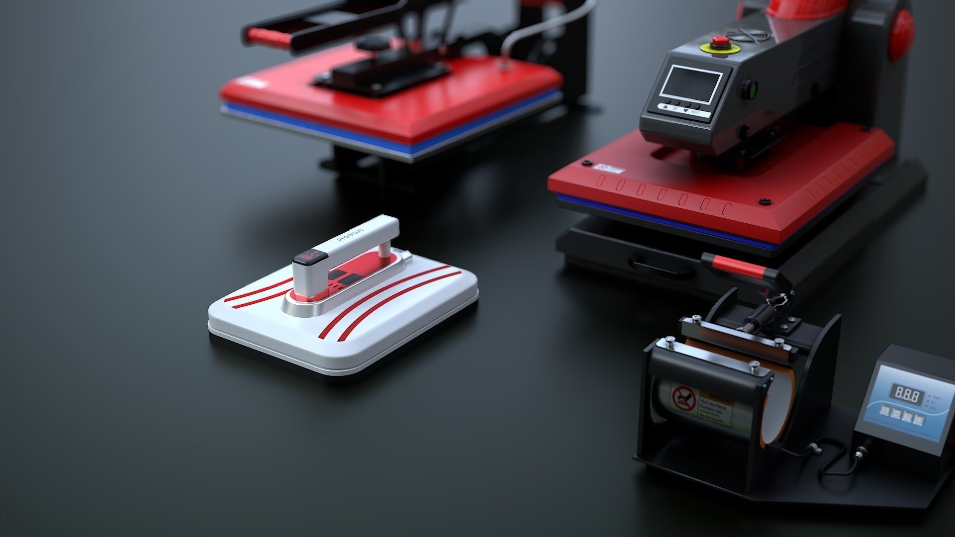 Sublimation Heat Press Machine Bundle 3D Model Collection_14