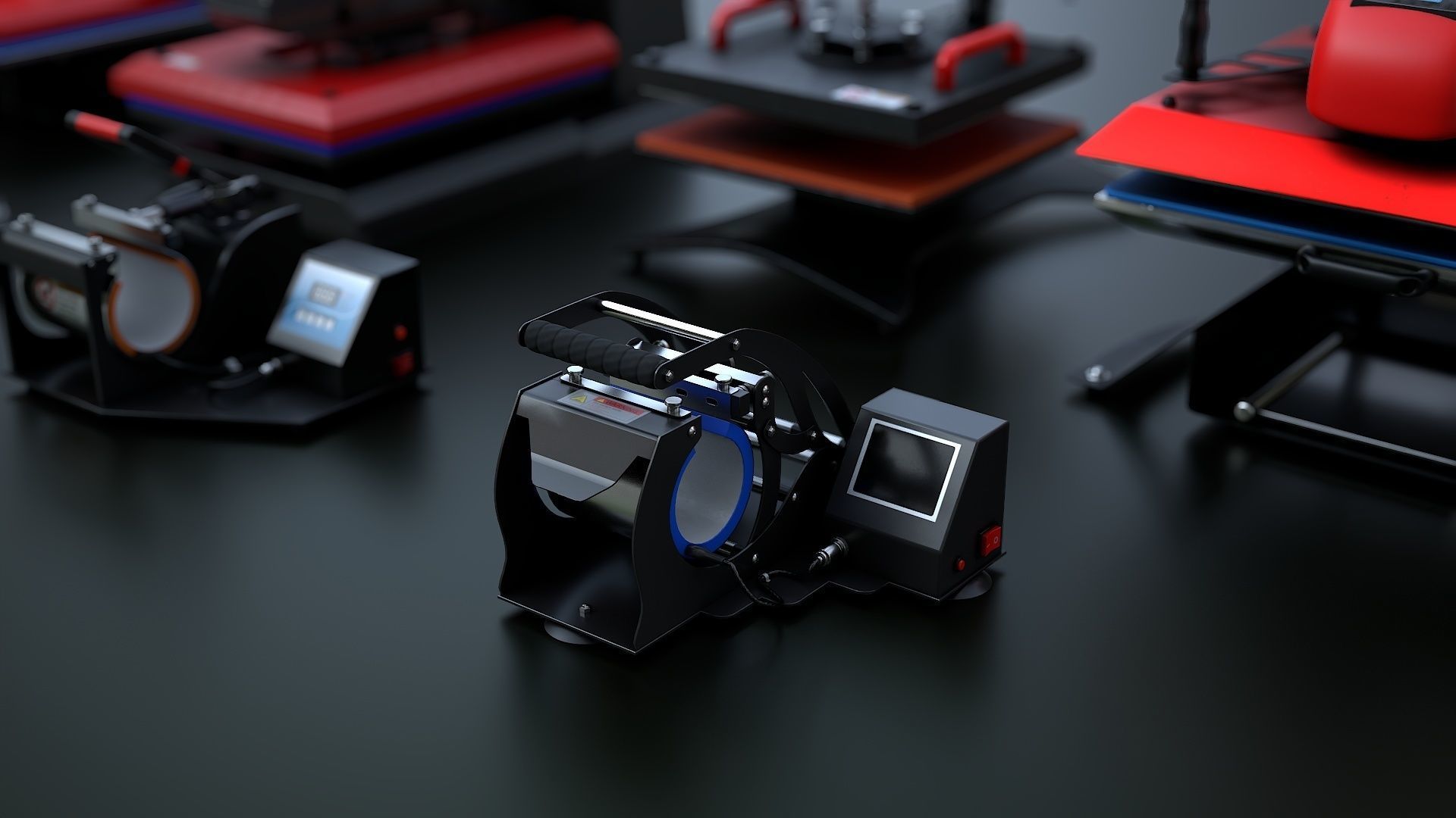 Sublimation Heat Press Machine Bundle 3D Model Collection_16