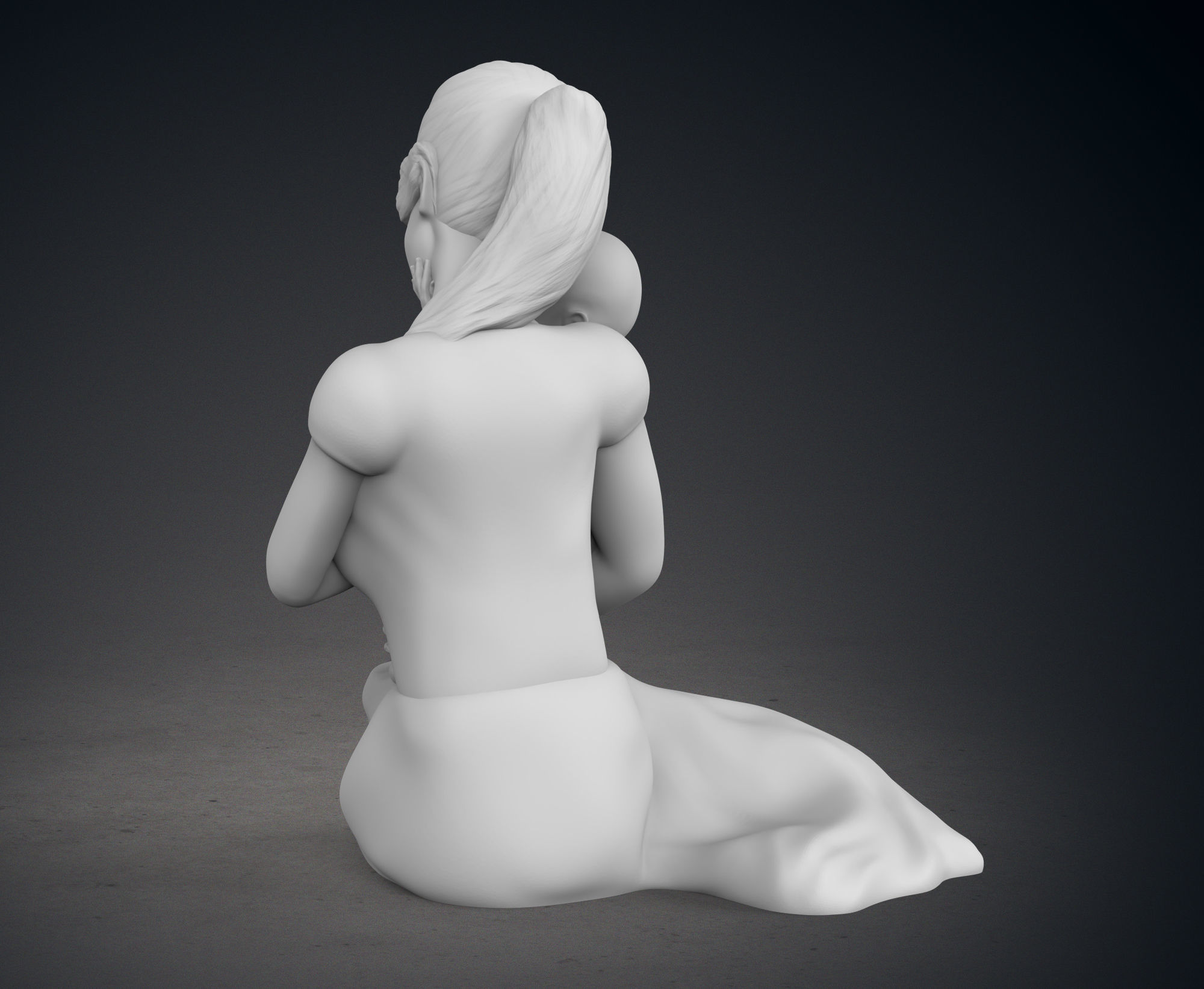Mother and her child 3D print model_4