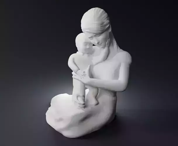 Mother and her child 3D print model