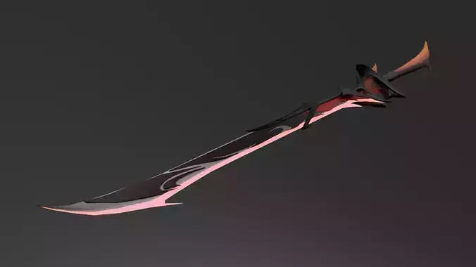 Dark Night Samurai- Anime Sword Low Poly 3d model