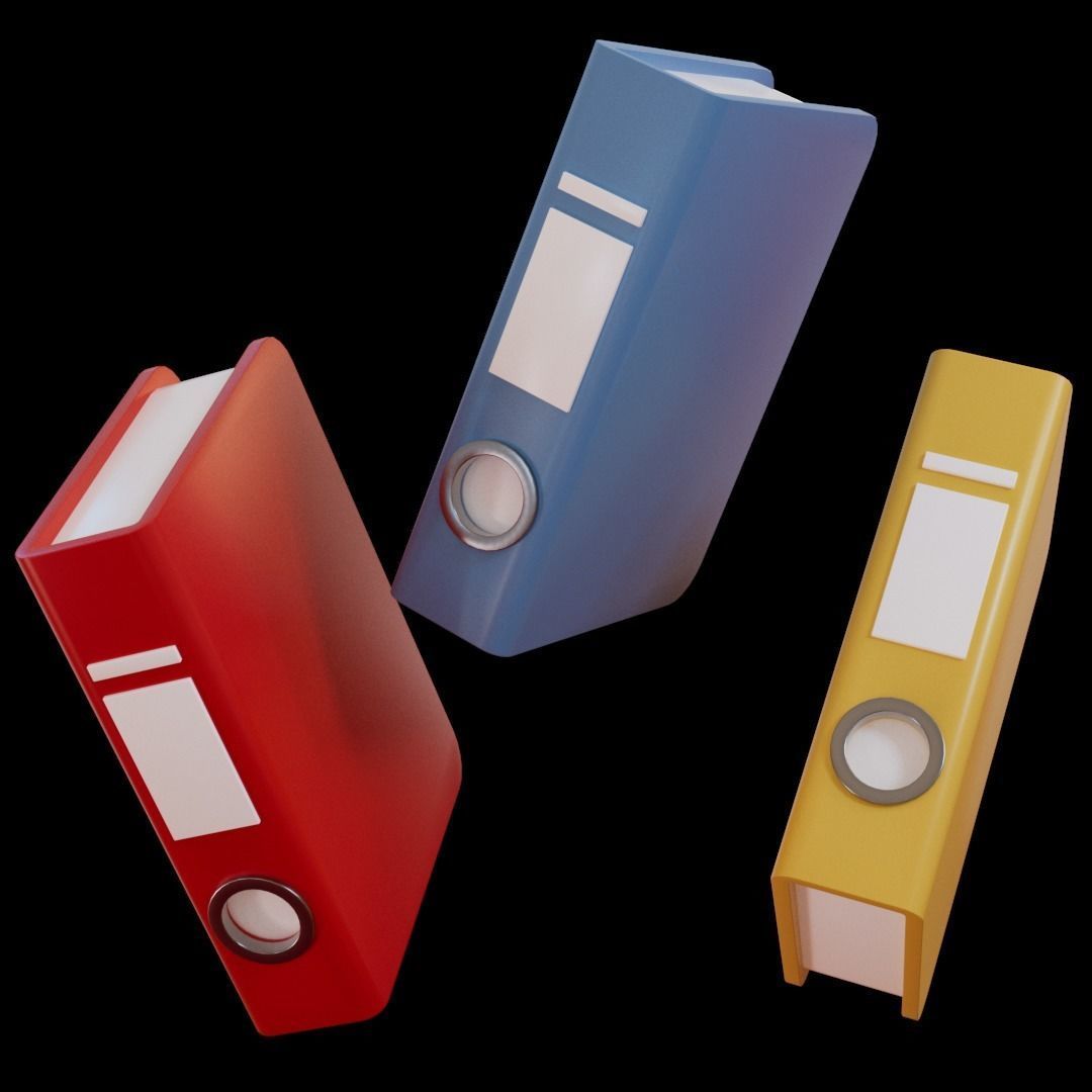 Files Binder Low-poly 3D model_1