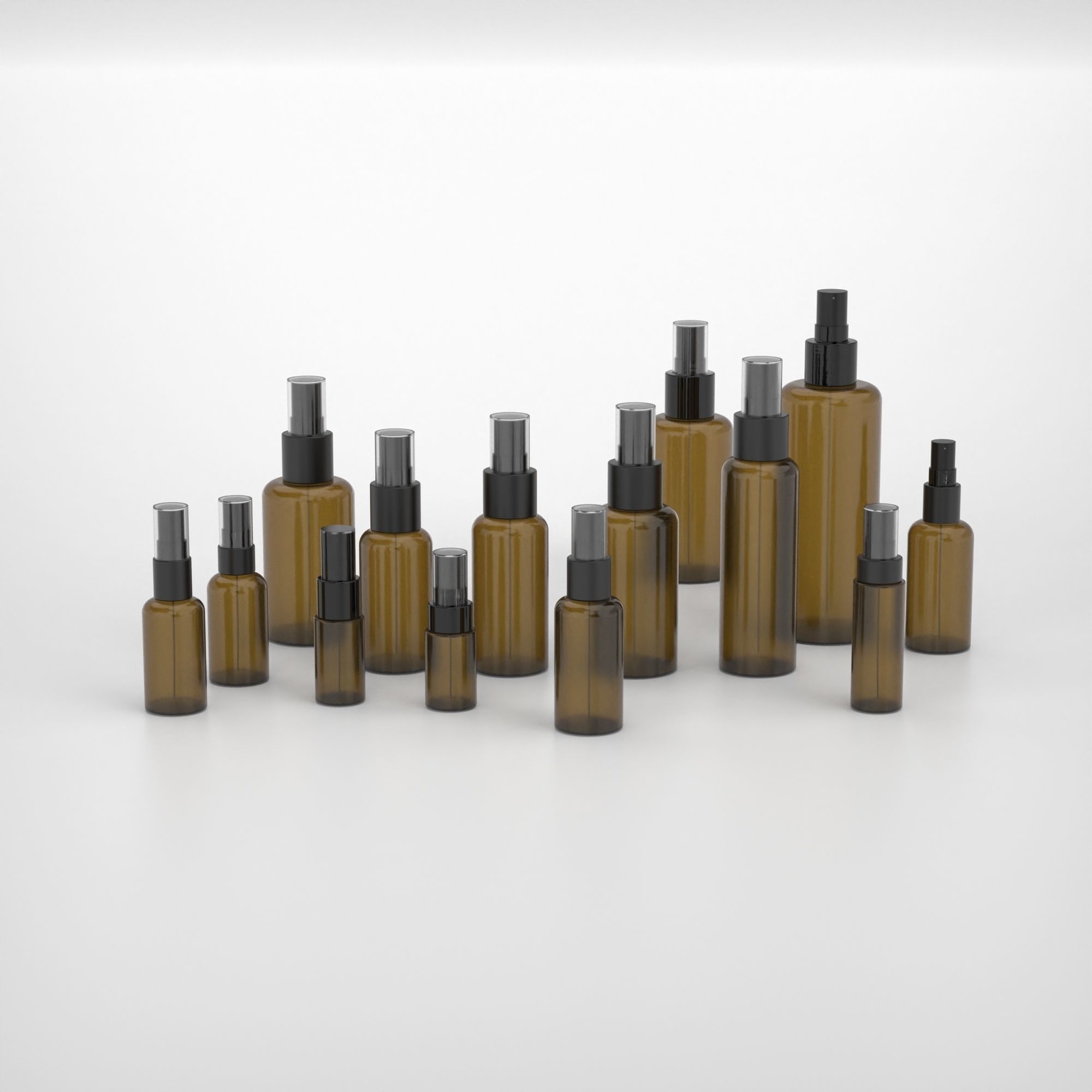 cosmetic spray containers total set 3D model_1
