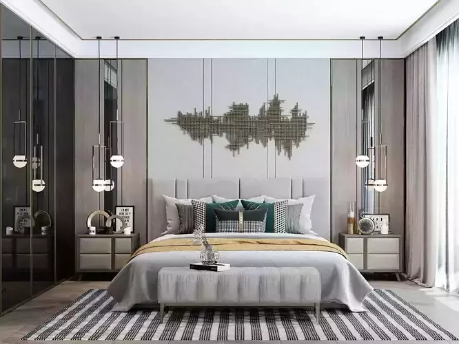 Bedroom luxury set 06 3D model 3D model 3D model