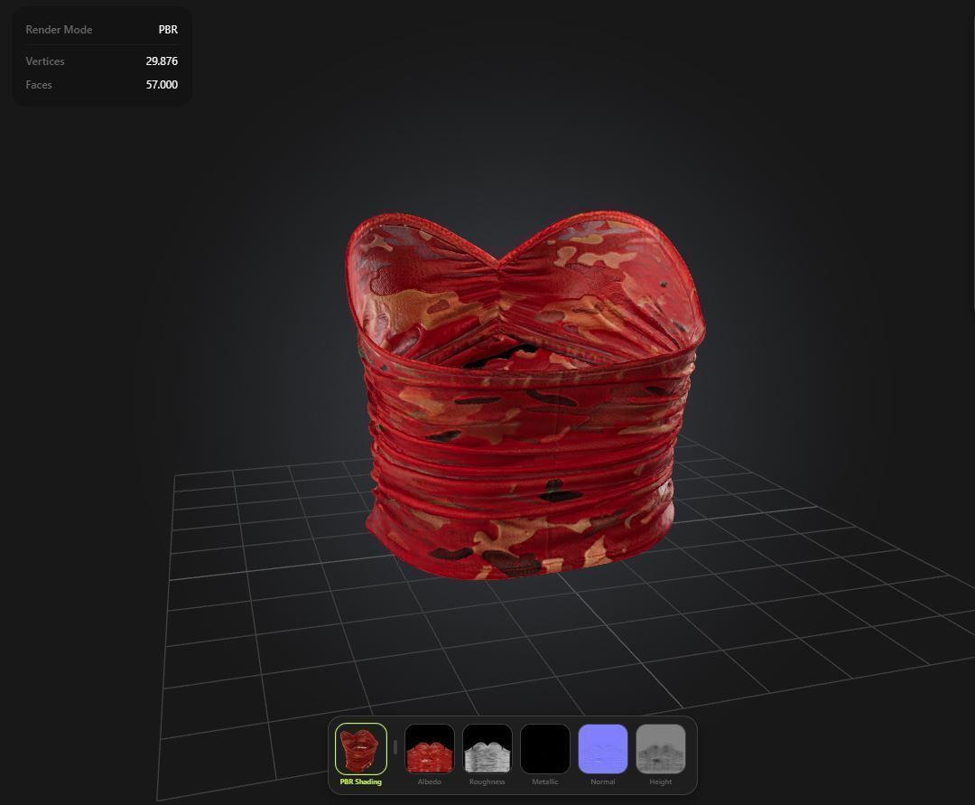 Camo Top PBR 4k Low-poly 3D model_1