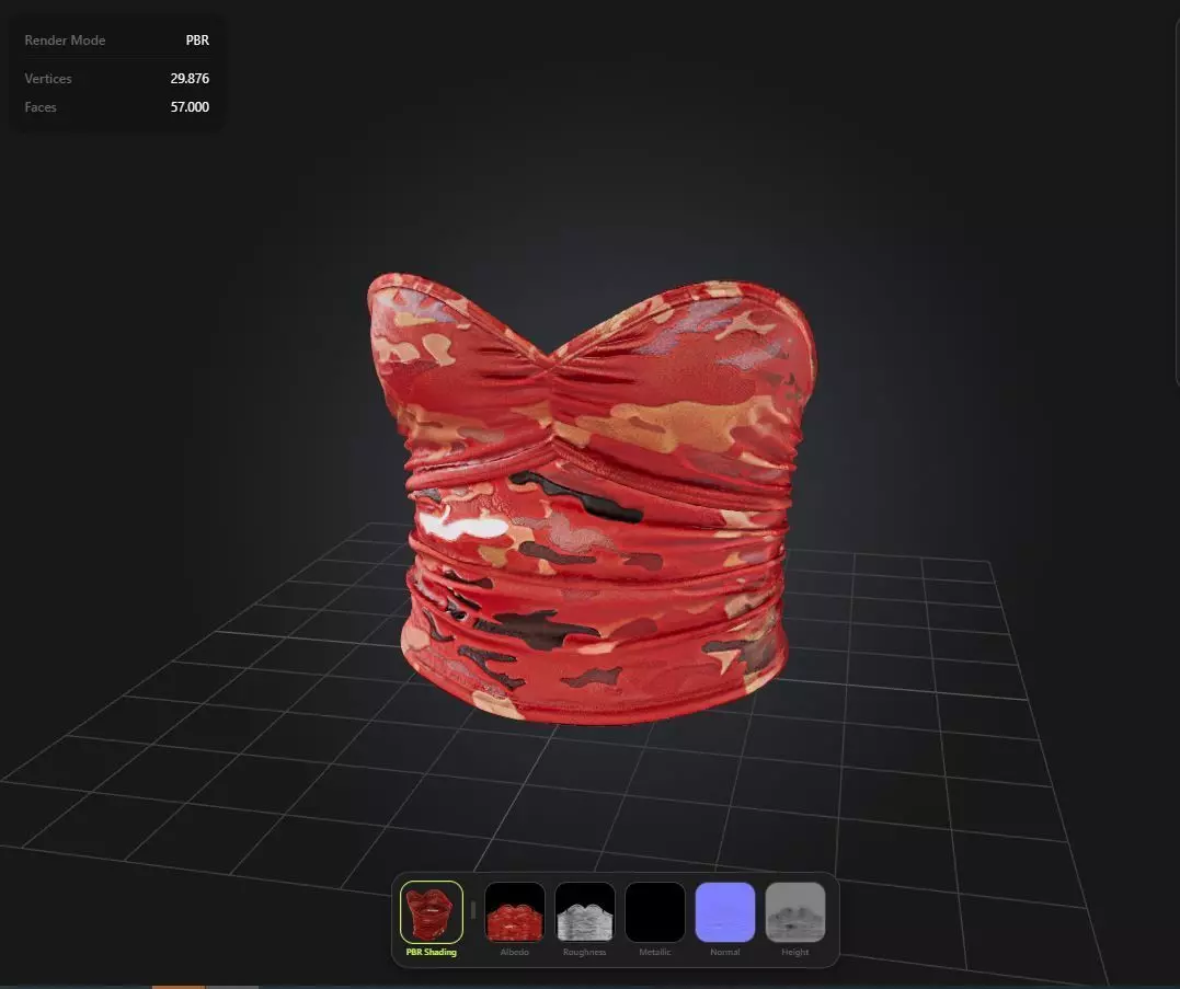 Camo Top PBR 4k Low-poly 3D model_0