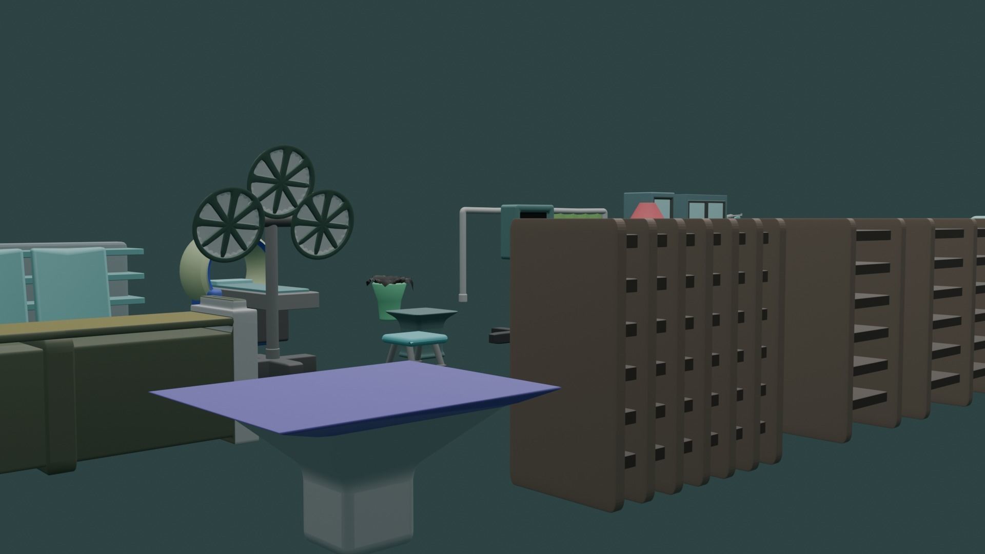  40 Objects Low Poly Hospital Furniture Pack 3D model Low-poly 3D model_3