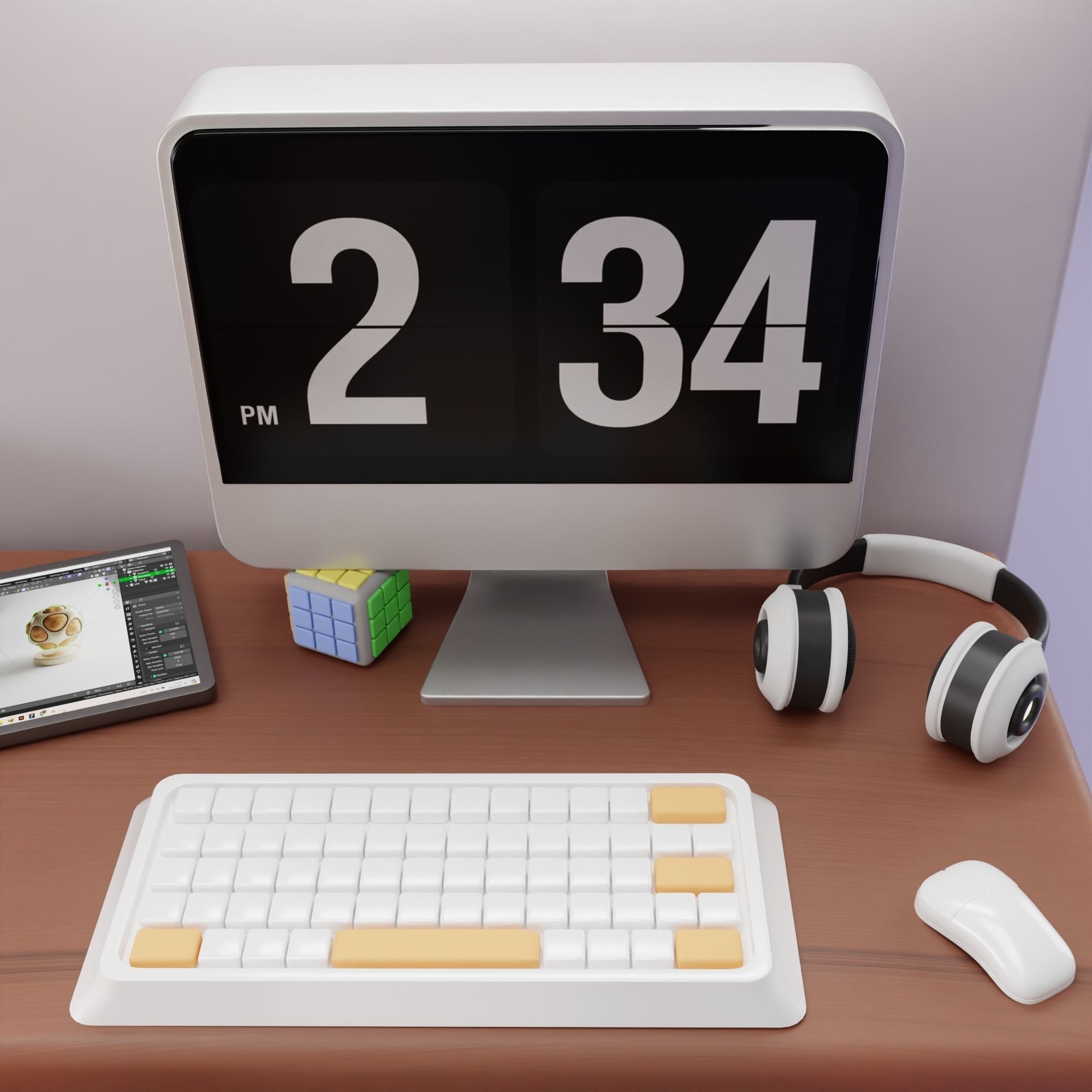 Cozy bedroom 3D model_2