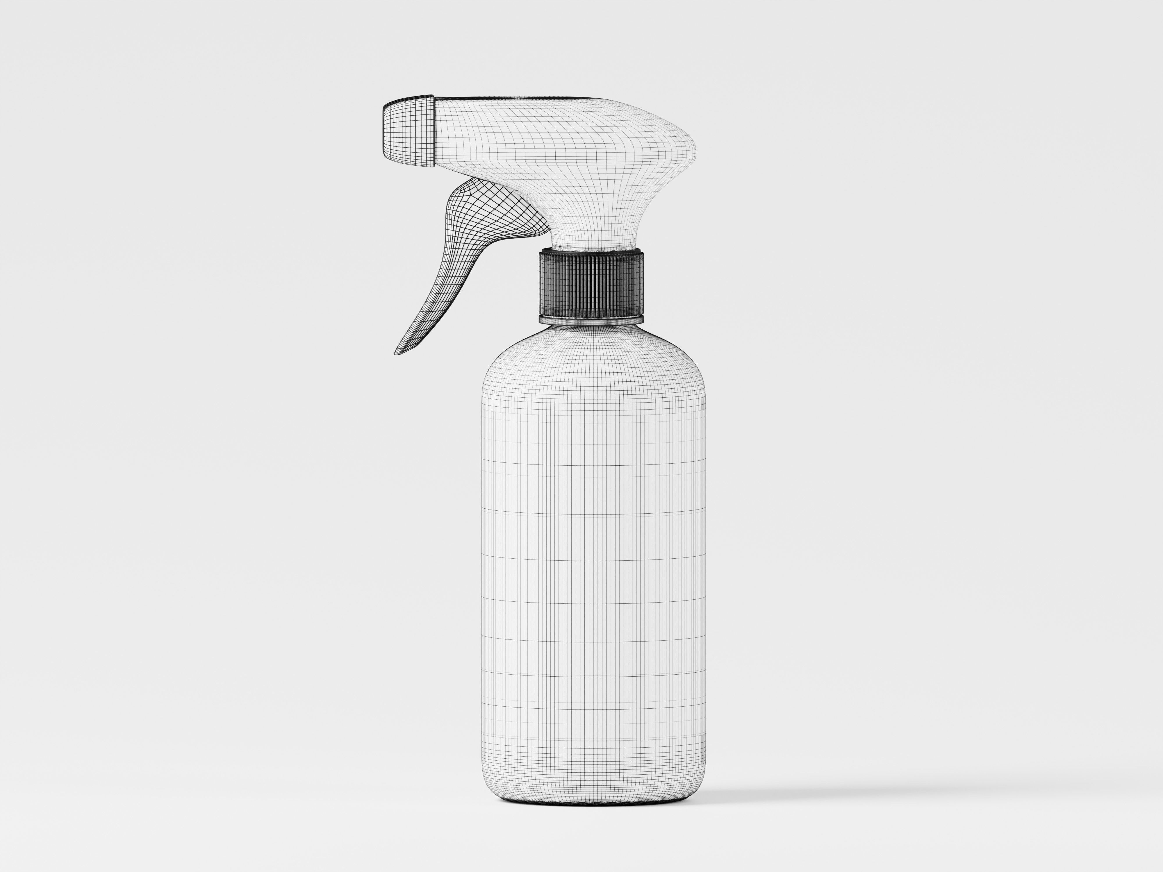 Amber Glass Spray Botte 3D Model Low-poly 3D model_2