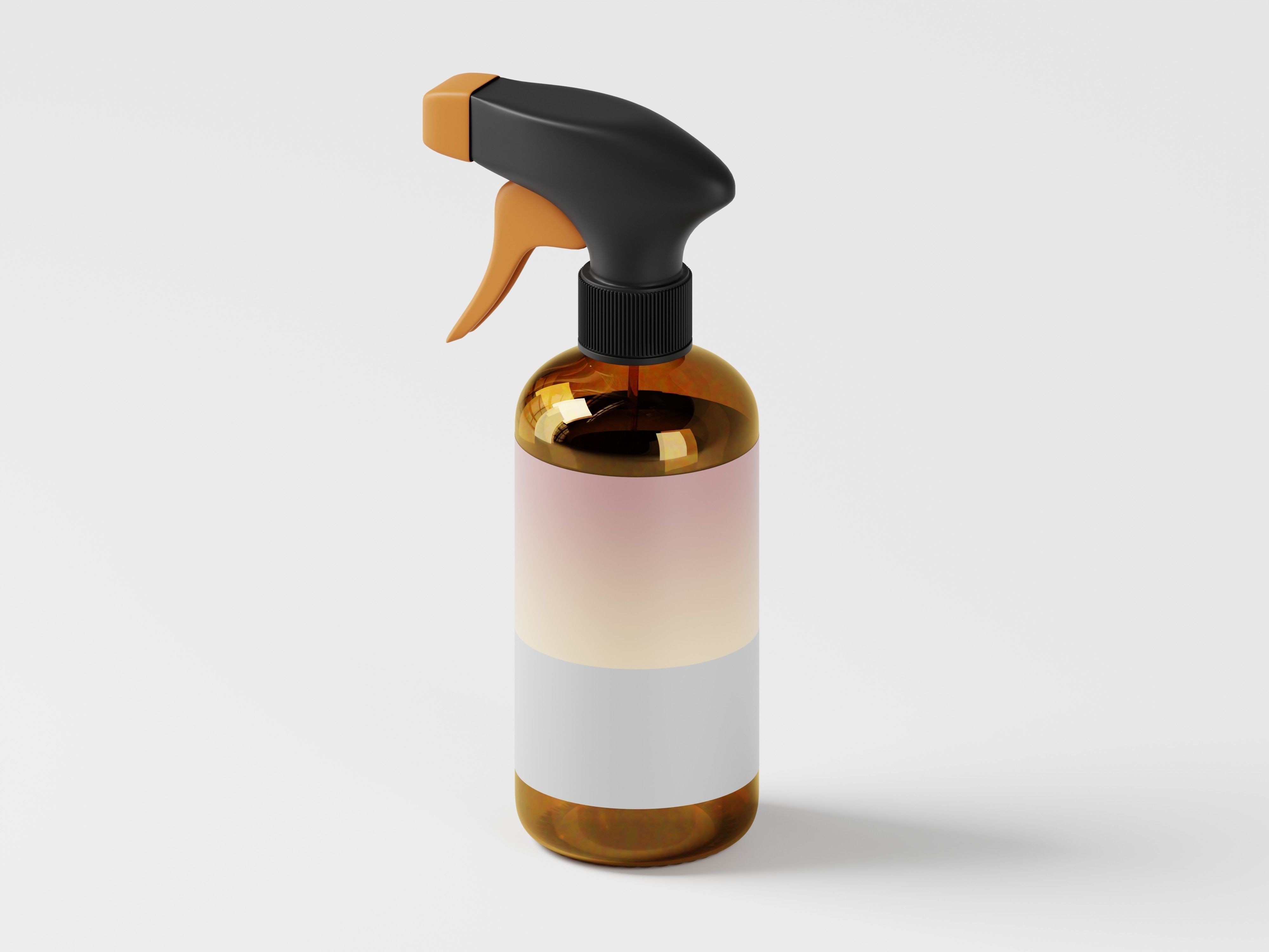 Amber Glass Spray Botte 3D Model Low-poly 3D model_4