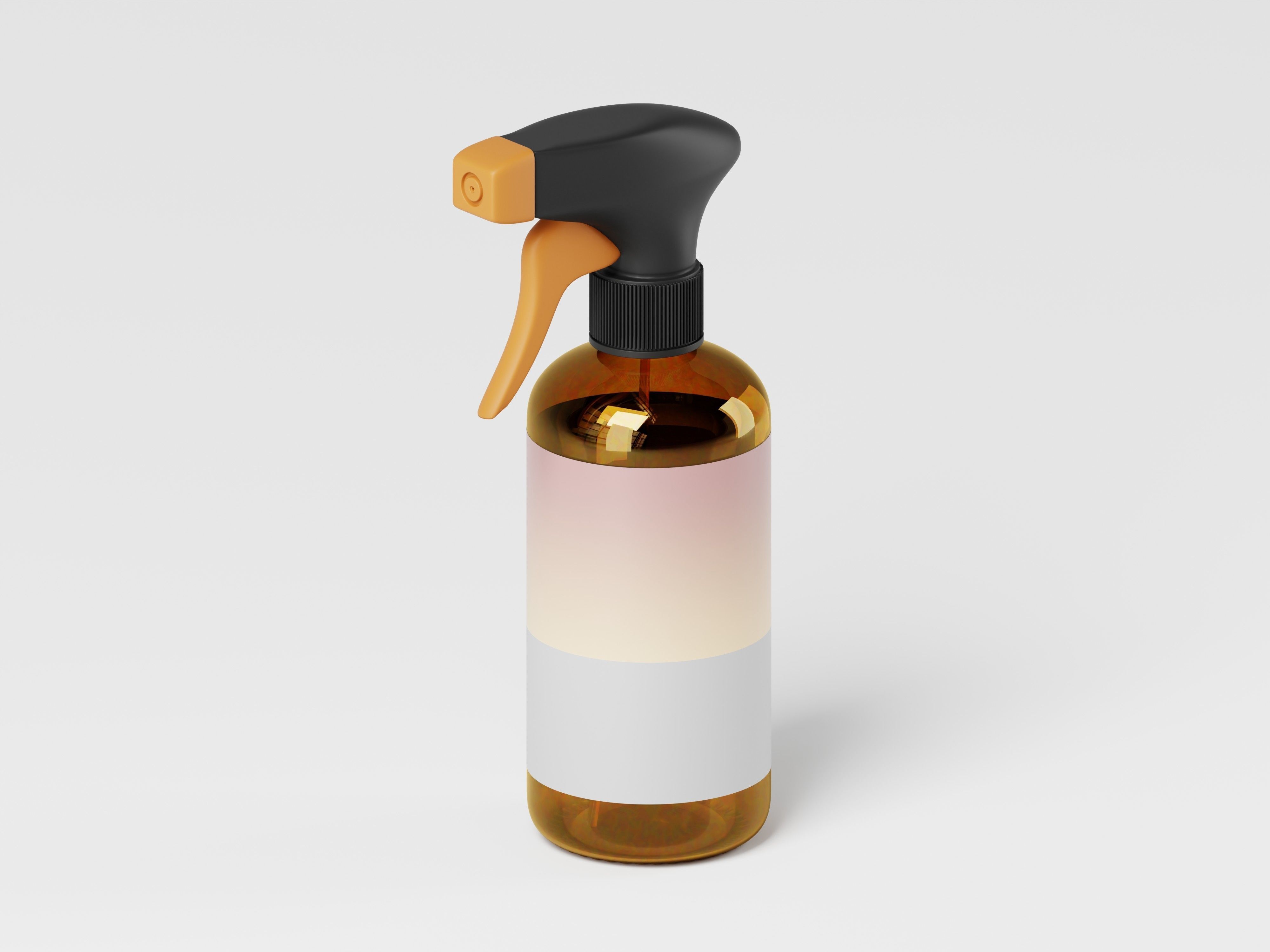 Amber Glass Spray Botte 3D Model Low-poly 3D model_5