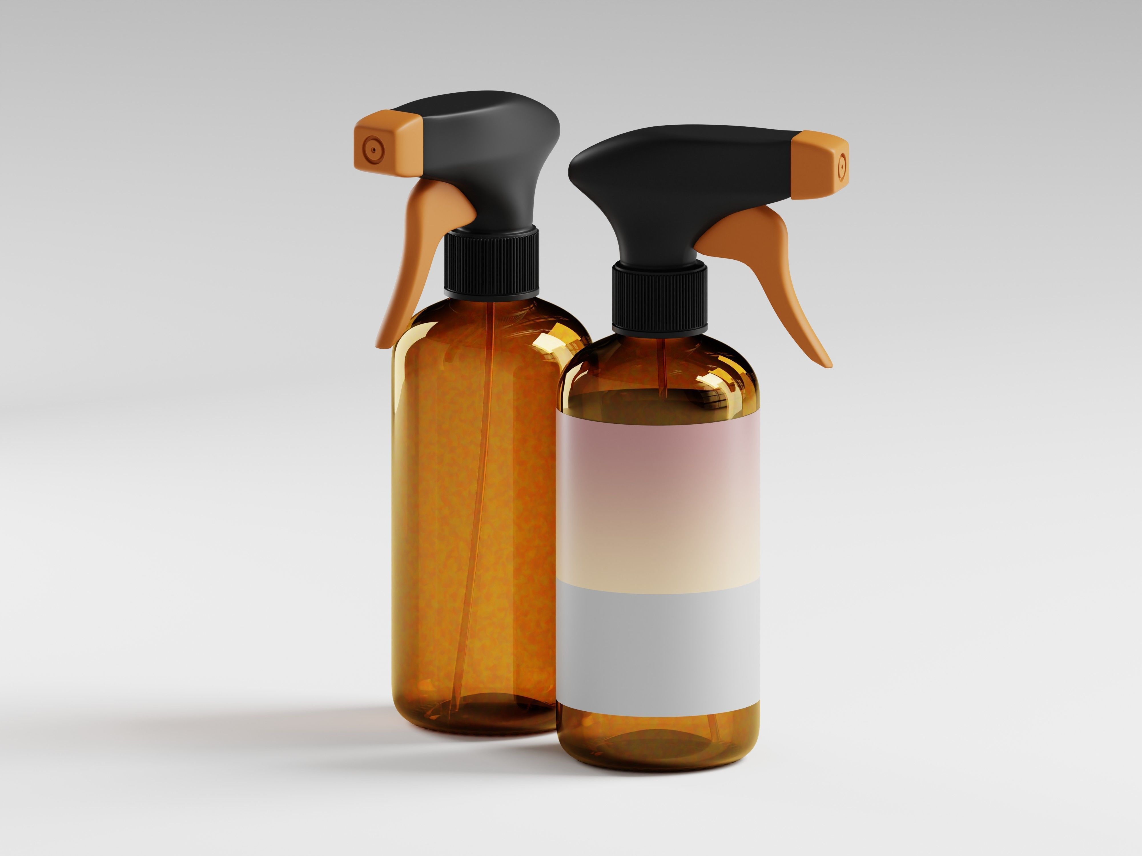 Amber Glass Spray Botte 3D Model Low-poly 3D model_7