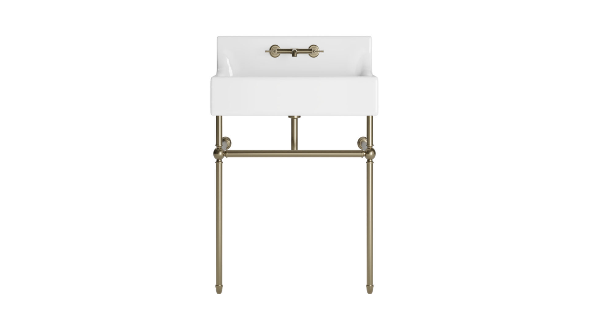 Brass Console Sink 3D model_1