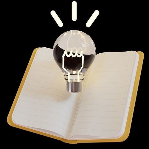 Open Book - Lamp Low-poly 3D model
