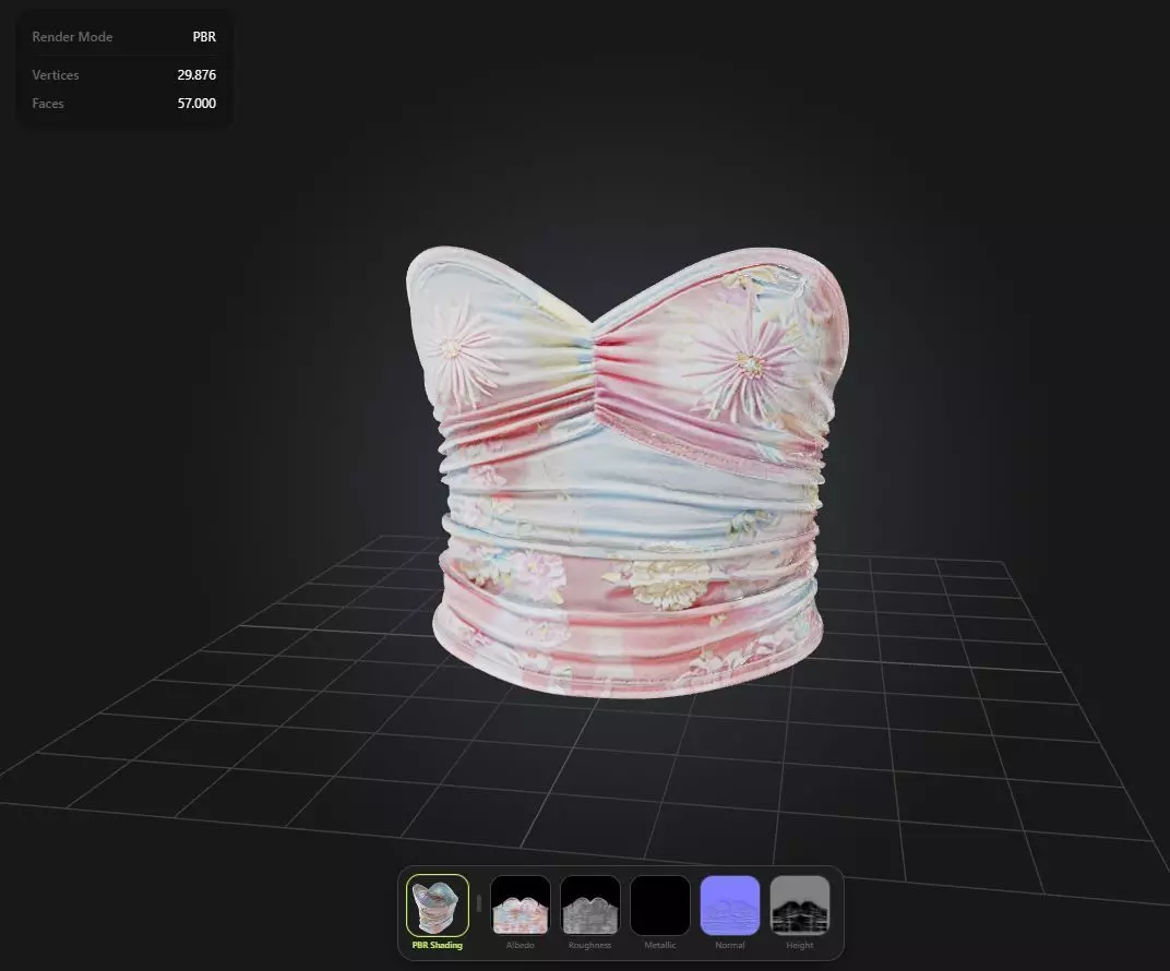 Camo Top PBR 4k Low-poly 3D model_0