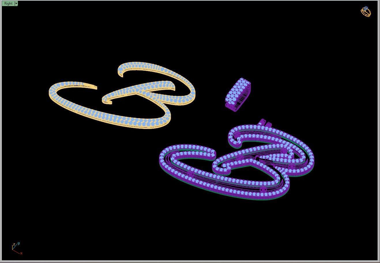 Custom Initial B Letter Diamond Pendant A to Z Alphabet Necklace 3D print model_12