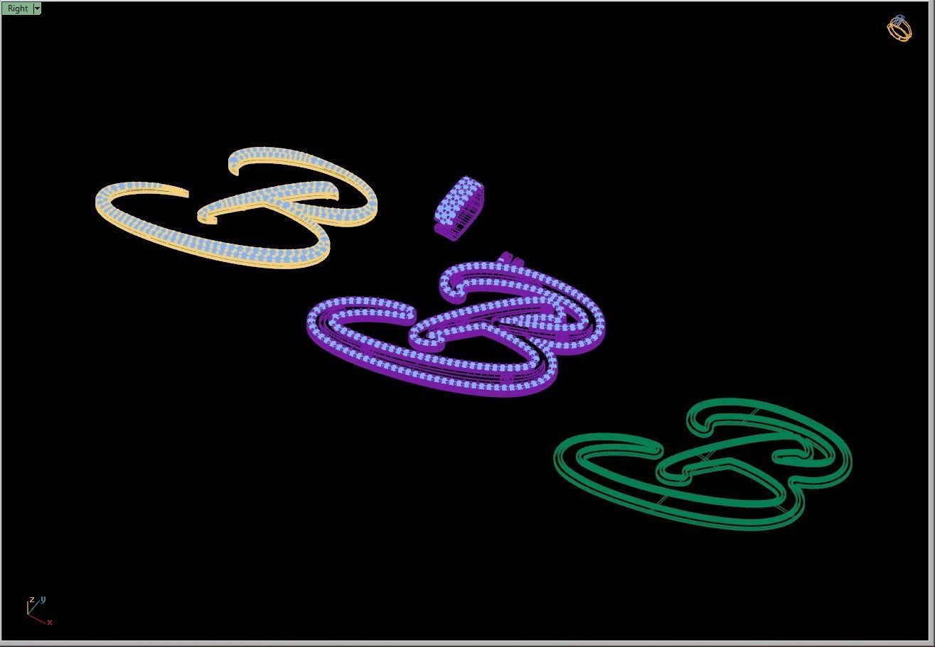 Custom Initial B Letter Diamond Pendant A to Z Alphabet Necklace 3D print model_13