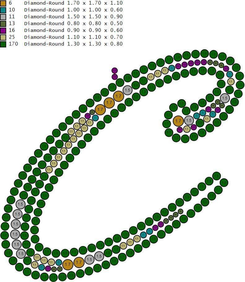 Custom Initial C Letter Diamond Pendant A to Z Alphabet Necklace 3D print model_15