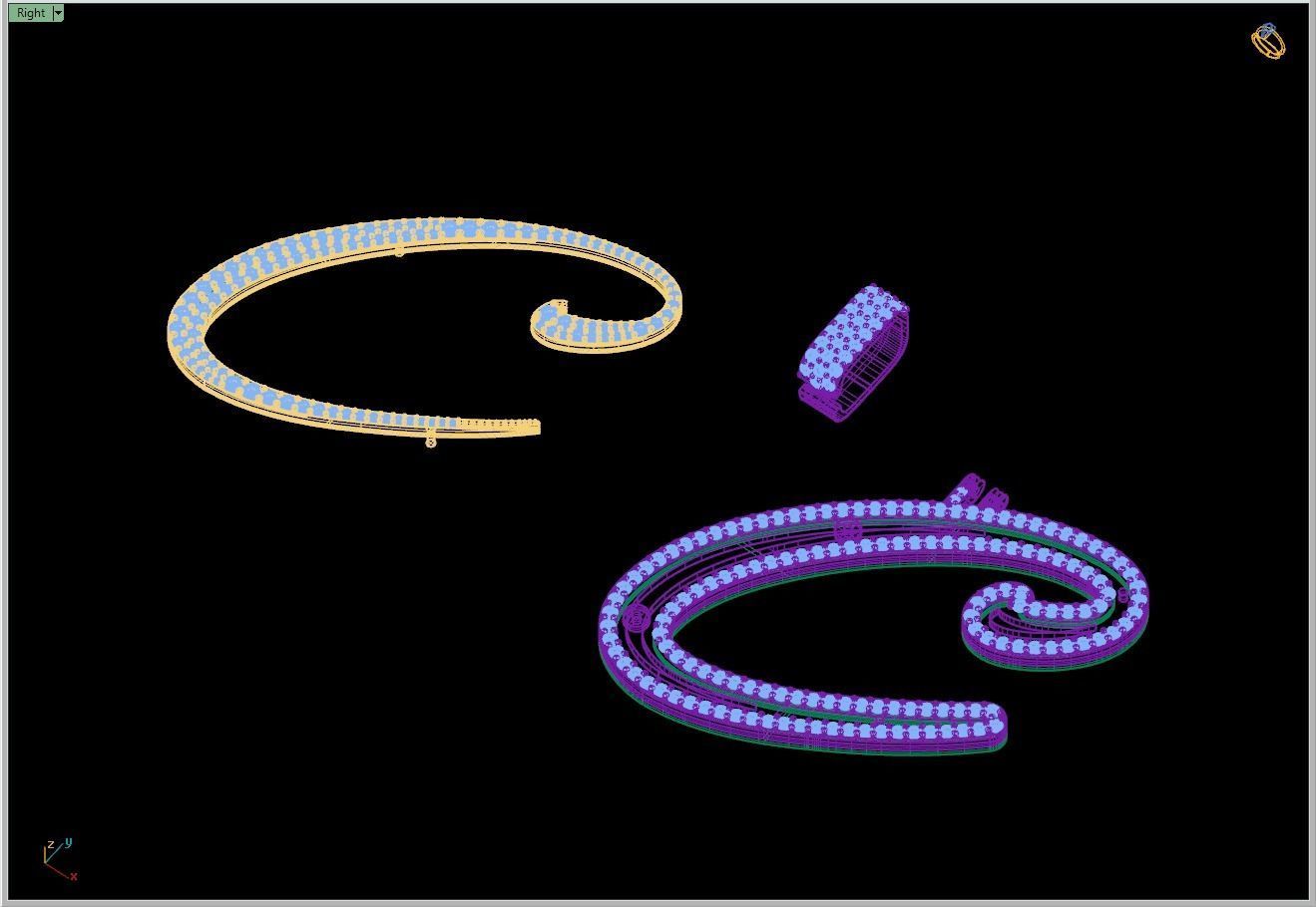 Custom Initial C Letter Diamond Pendant A to Z Alphabet Necklace 3D print model_12