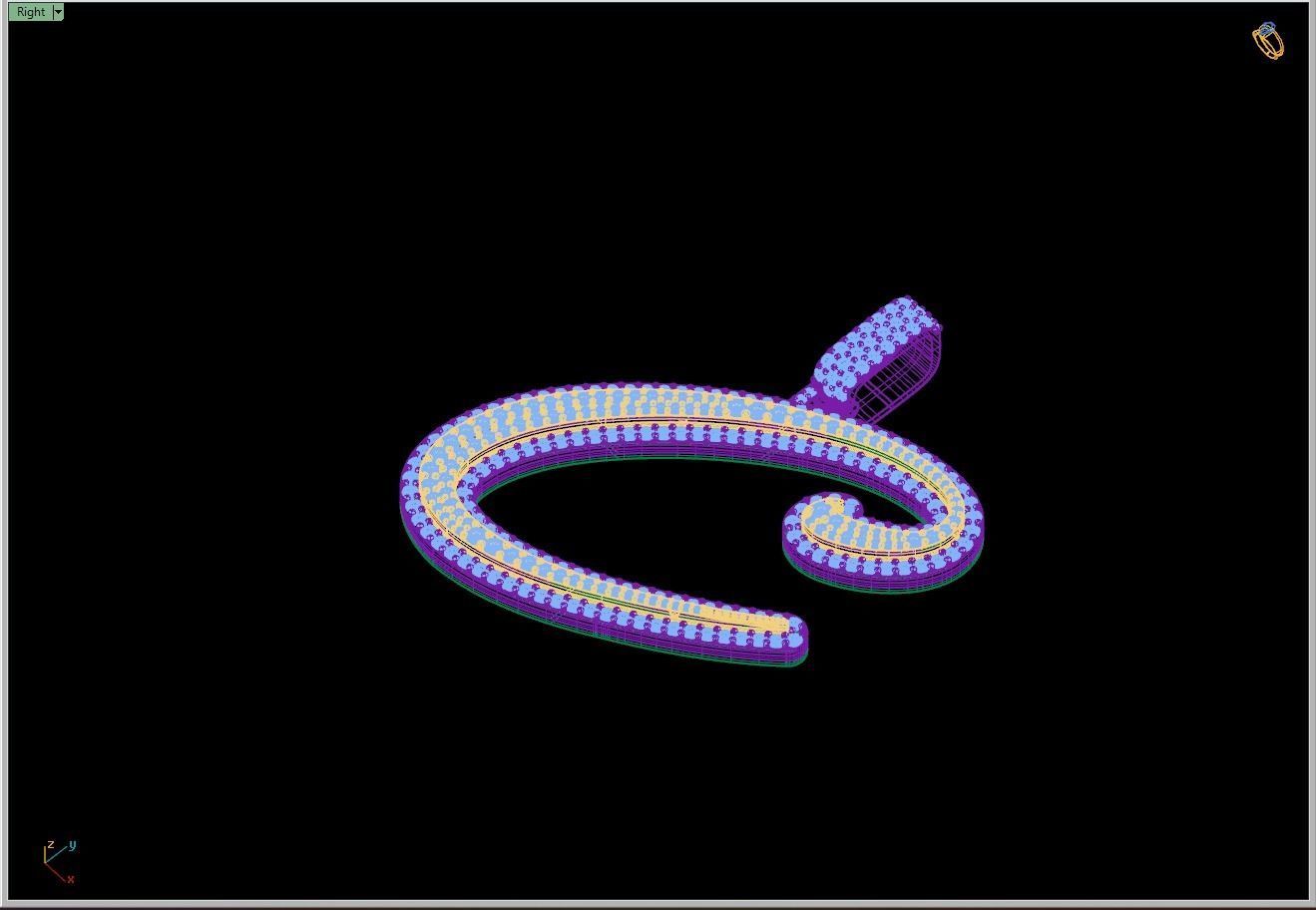 Custom Initial C Letter Diamond Pendant A to Z Alphabet Necklace 3D print model_11