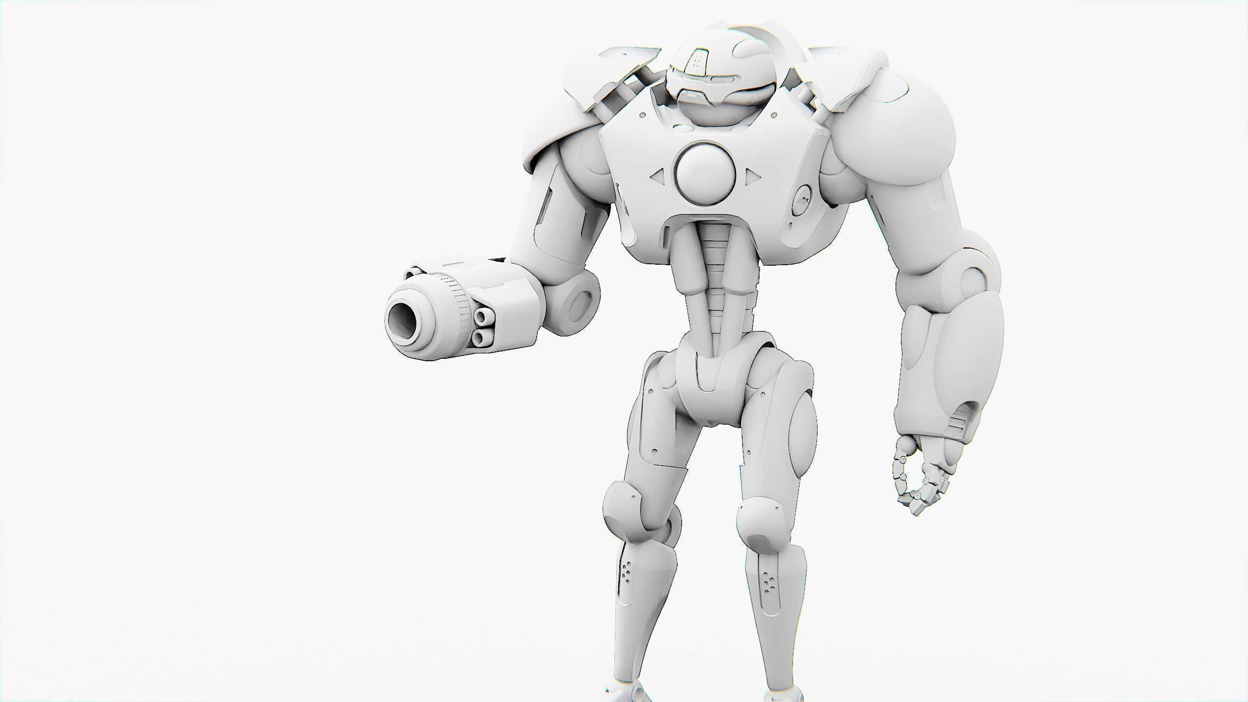 BATTLE DROID OSTRADAM  Rigged for Unreal Engine - Unity - MIXAMO 3D model_32