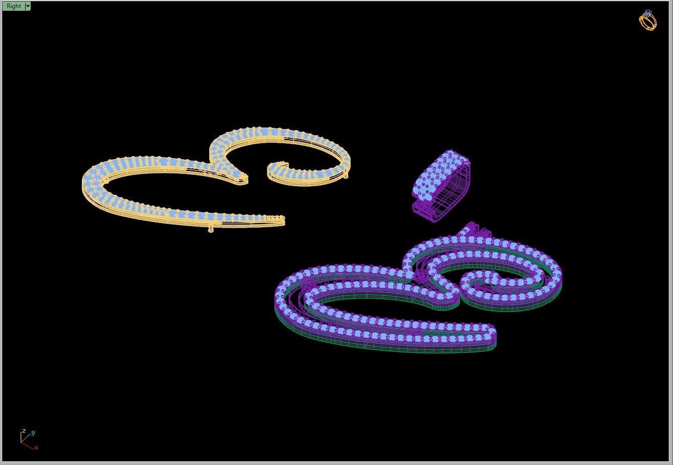 Custom Initial E Letter Diamond Pendant A to Z Alphabet Necklace 3D print model_12