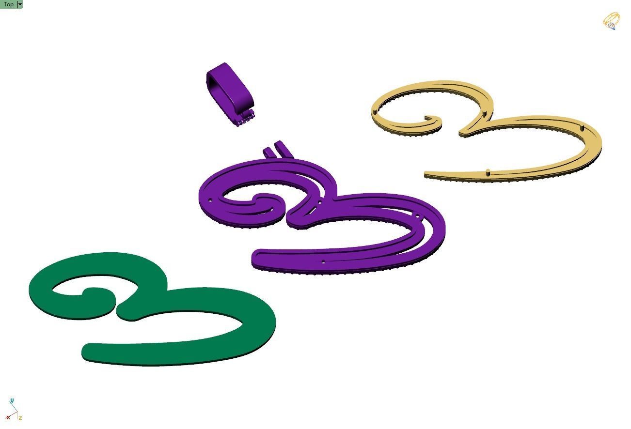 Custom Initial E Letter Diamond Pendant A to Z Alphabet Necklace 3D print model_10