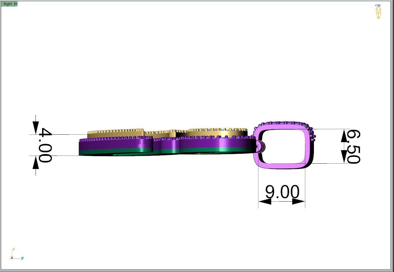 Custom Initial E Letter Diamond Pendant A to Z Alphabet Necklace 3D print model_7