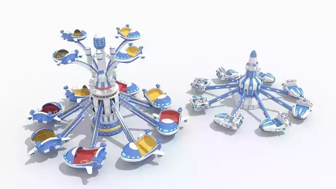 Rotating aircraft 3D model