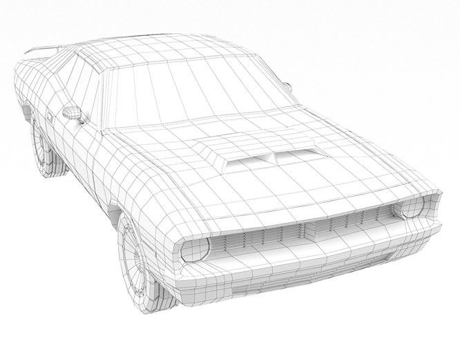 Cartoon car 03 Low-poly 3D model 2