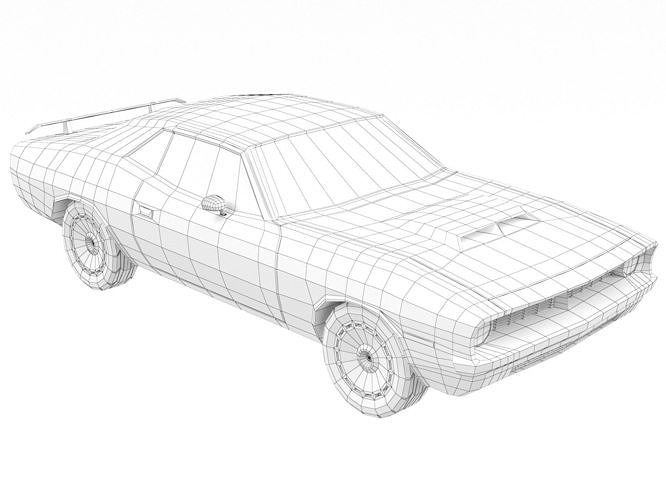 Cartoon car 03 Low-poly 3D model 4