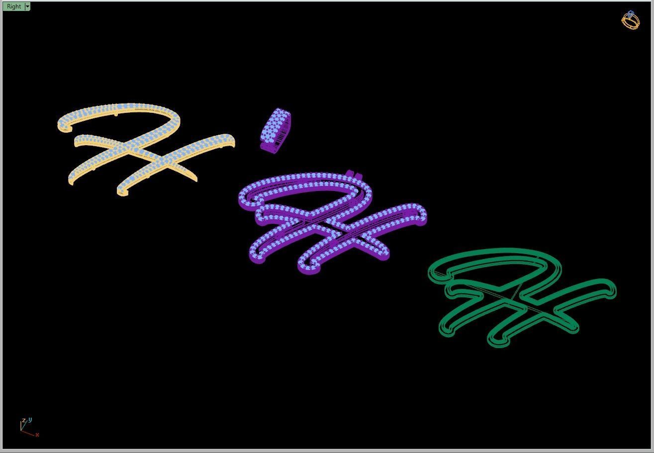 Custom Initial H Letter Diamond Pendant A to Z Alphabet Necklace 3D print model_13