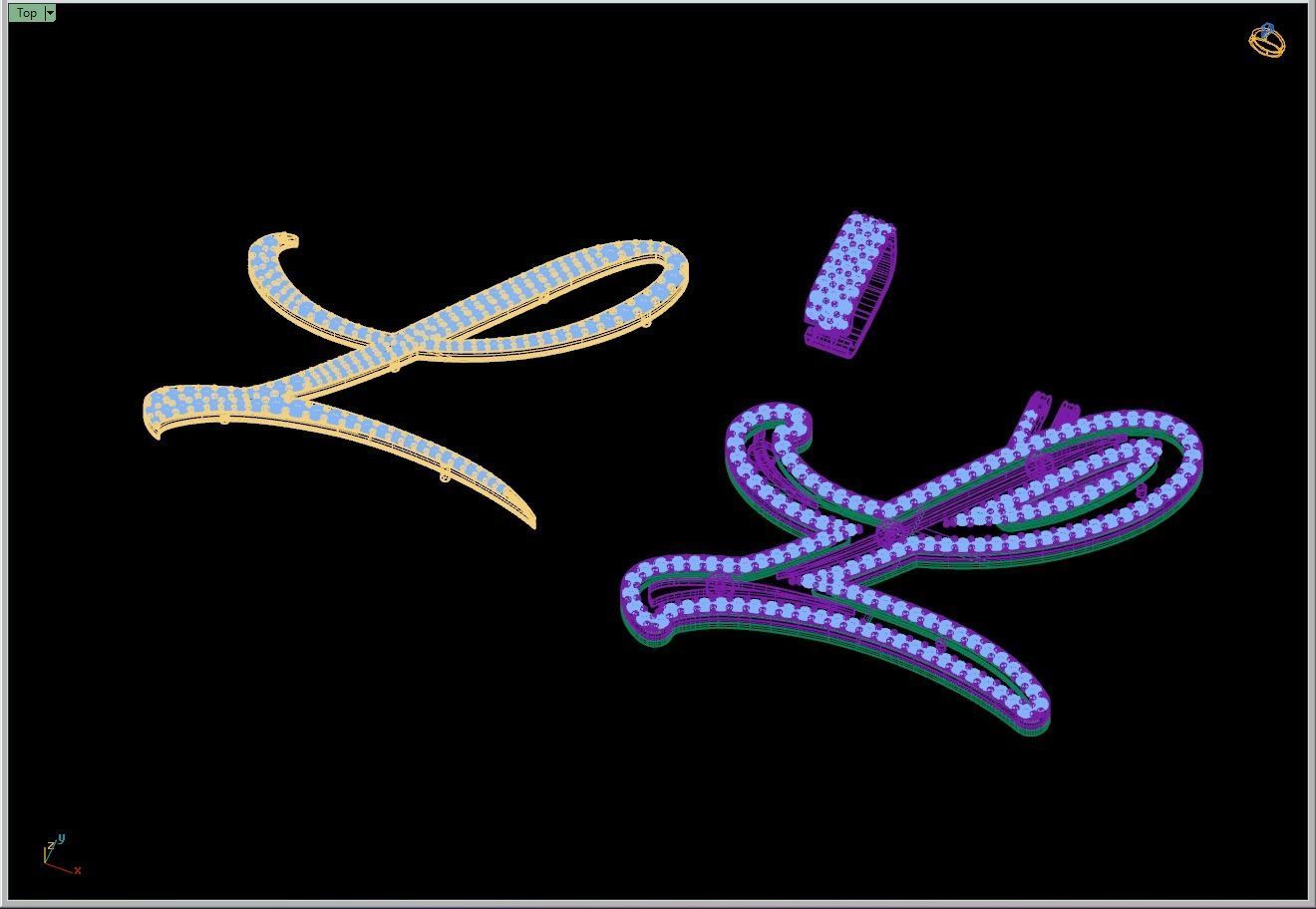 Custom Initial L Letter Diamond Pendant A to Z Alphabet Necklace 3D print model_12