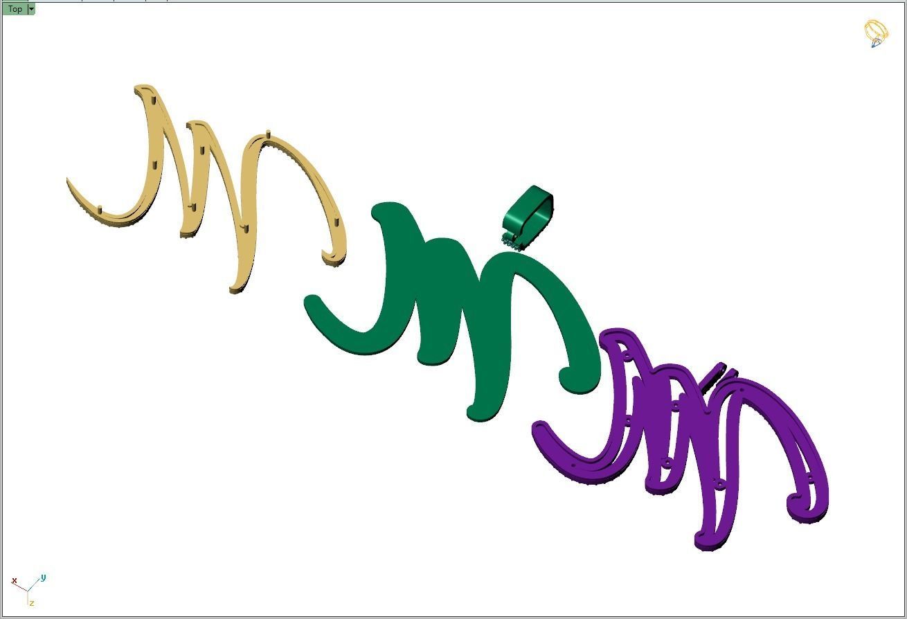 Custom Initial M Letter Diamond Pendant A to Z Alphabet Necklace 3D print model_10